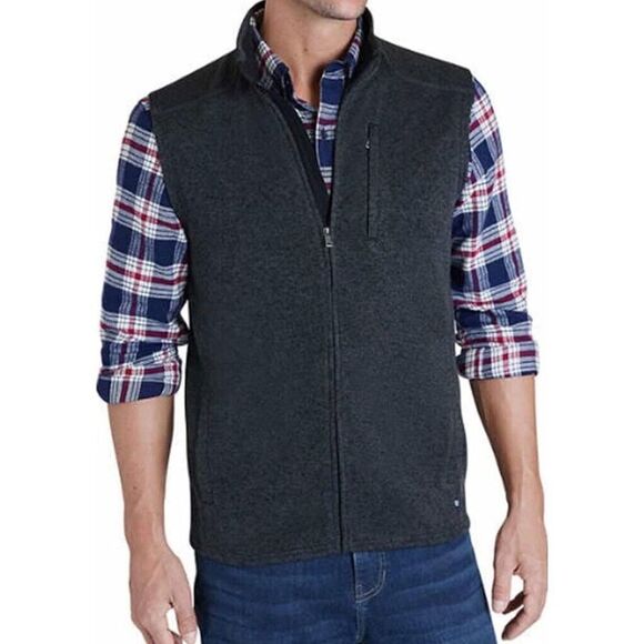 Ralph Lauren Chaps Mens XL Heather Grey Fleece Zip Vest Layer Gift Dad FAST SHIP - Picture 1 of 13